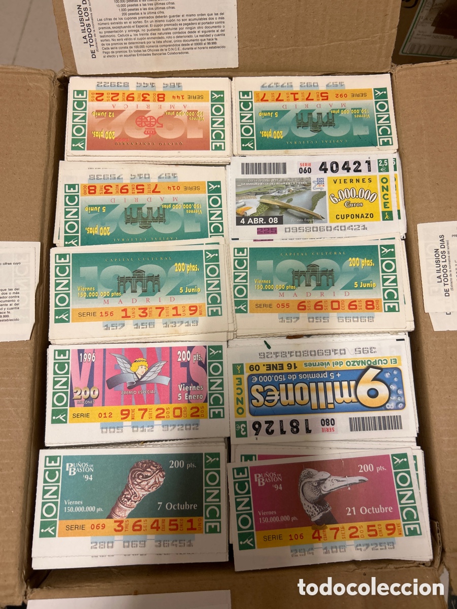 Cupones ONCE: Caja con 10 Mil cupones de los Viernes de la ONCE - Foto 1