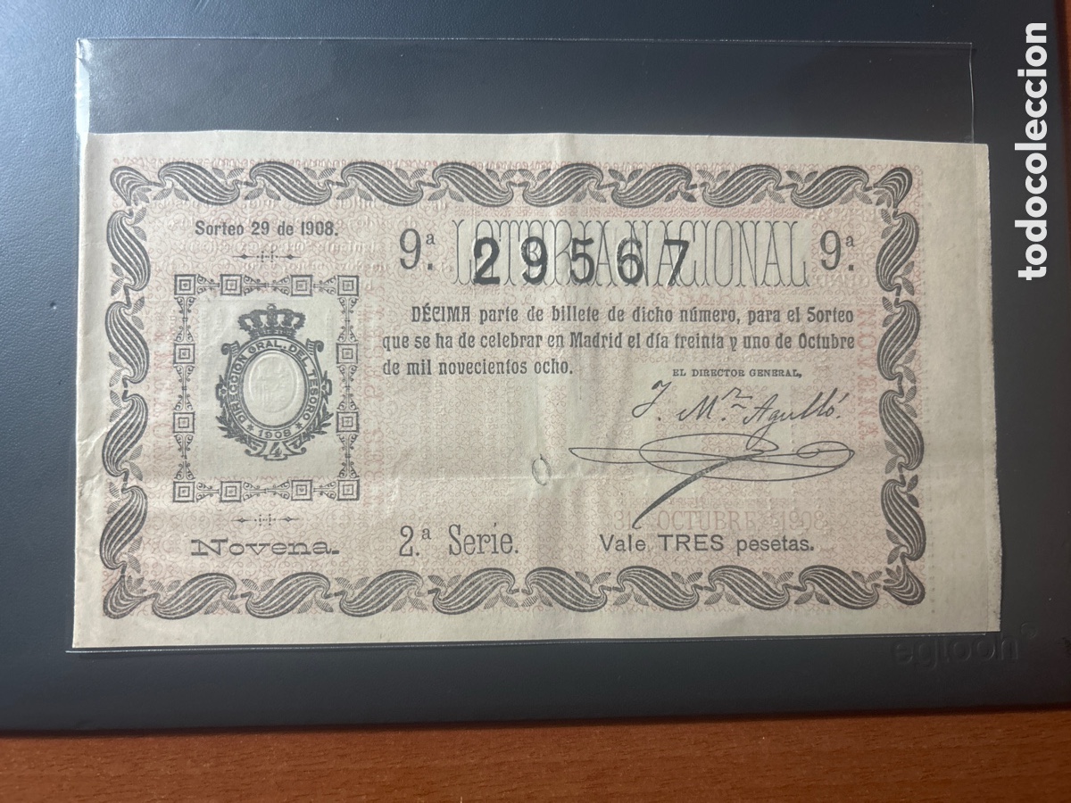Cupones ONCE: Loteria A&ntilde;o 1908 Sorteo 29 - Foto 1