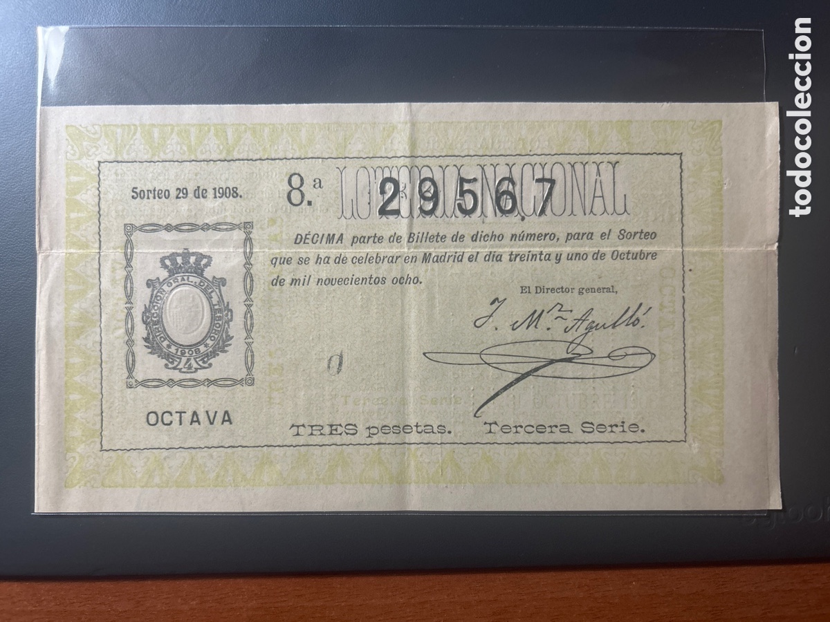 Cupones ONCE: Loteria A&ntilde;o 1908 Sorteo 29 - Foto 1