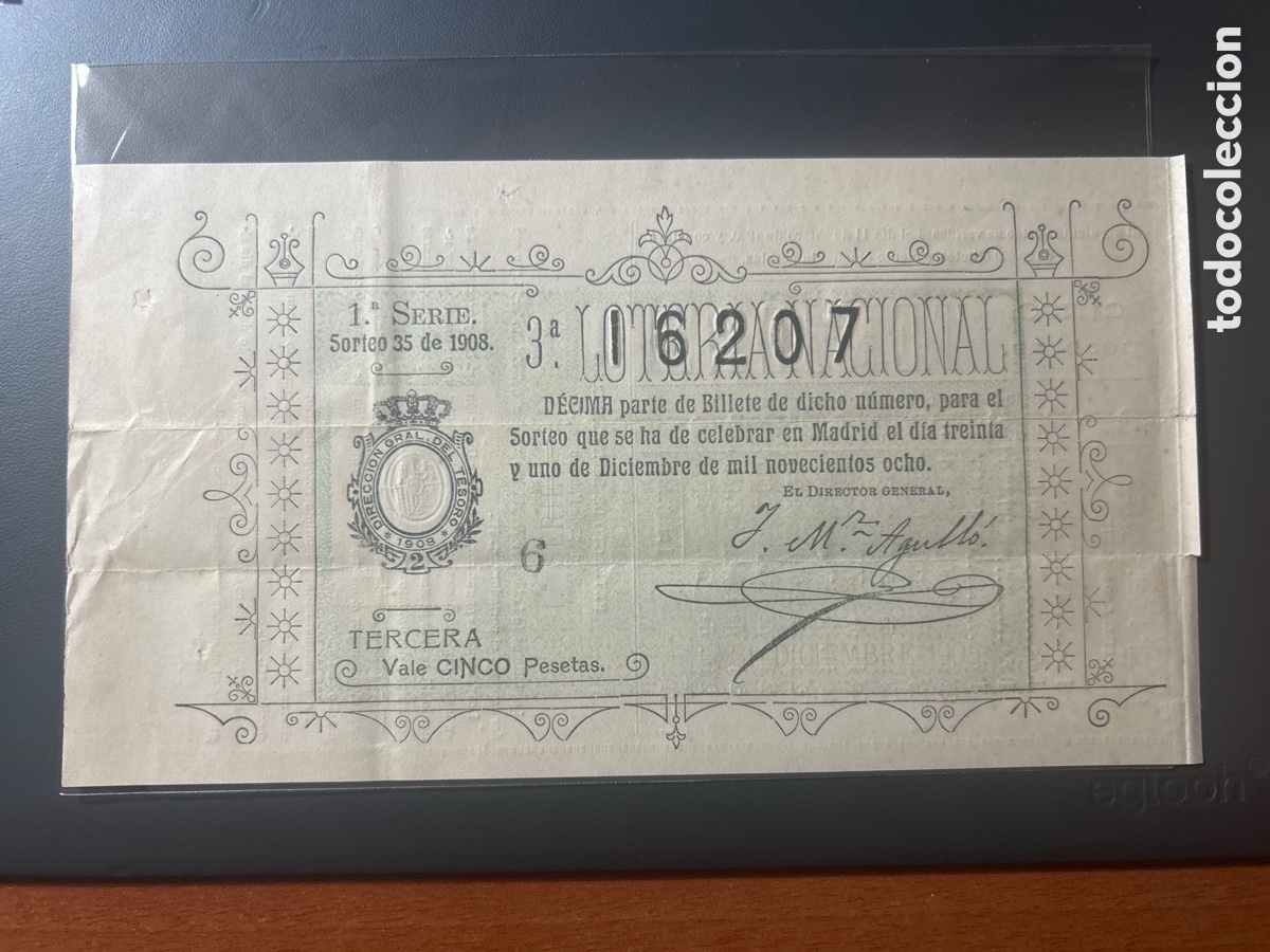 Cupones ONCE: Loteria A&ntilde;o 1908 Sorteo 35 - Foto 1