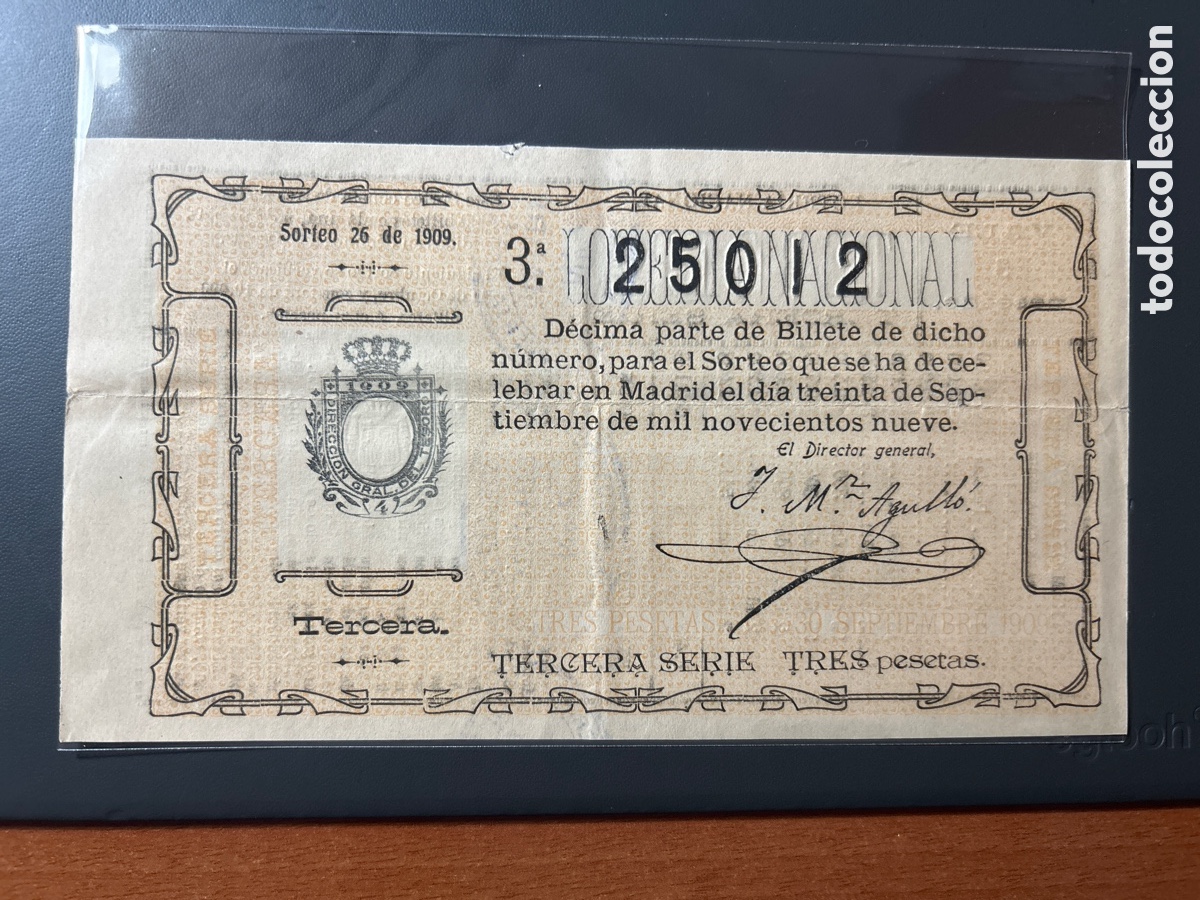 Cupones ONCE: Loteria A&ntilde;o 1909 Sorteo 26 - Foto 1