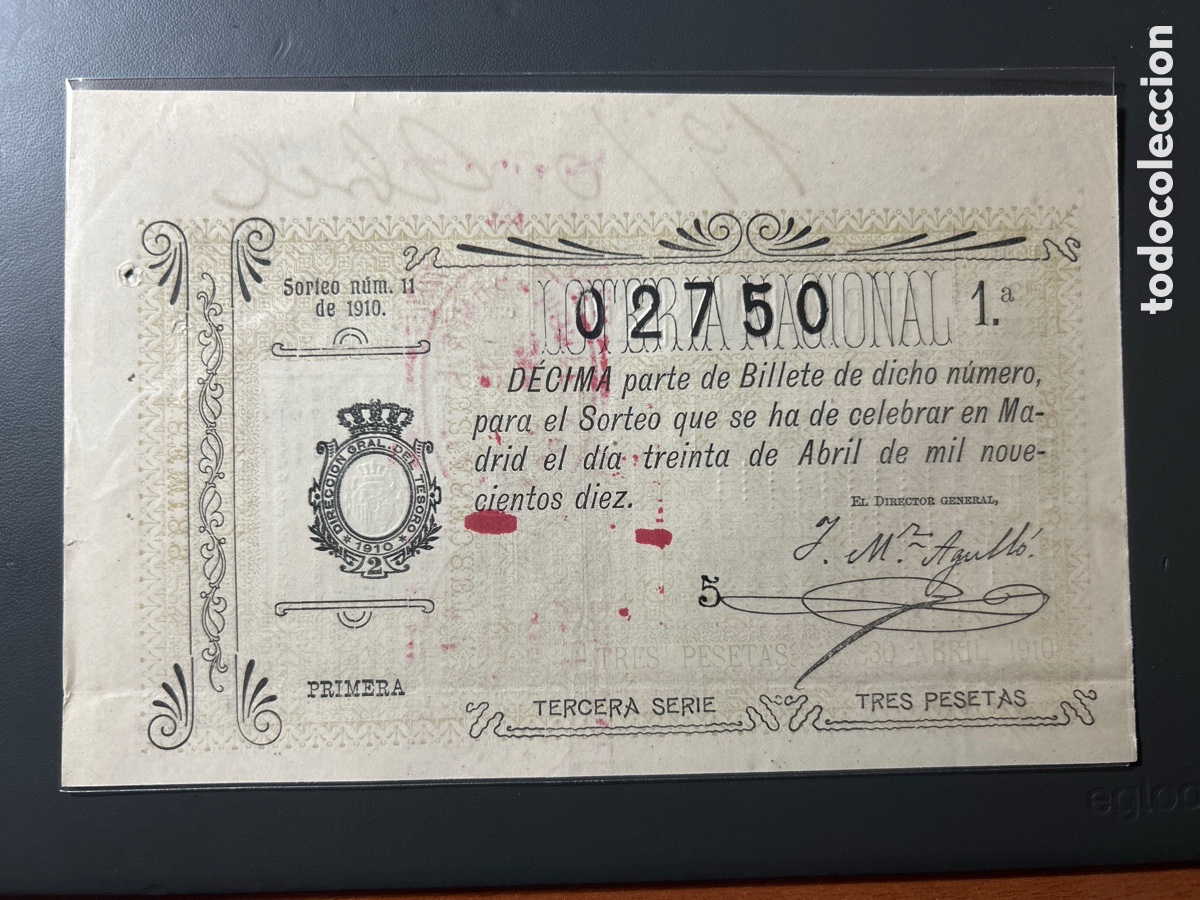 Cupones ONCE: Loteria A&ntilde;o 1910 Sorteo 11 - Foto 1