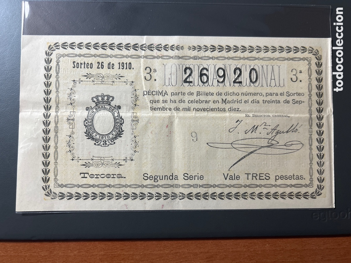 Cupones ONCE: Loteria A&ntilde;o 1910 Sorteo 26 - Foto 1