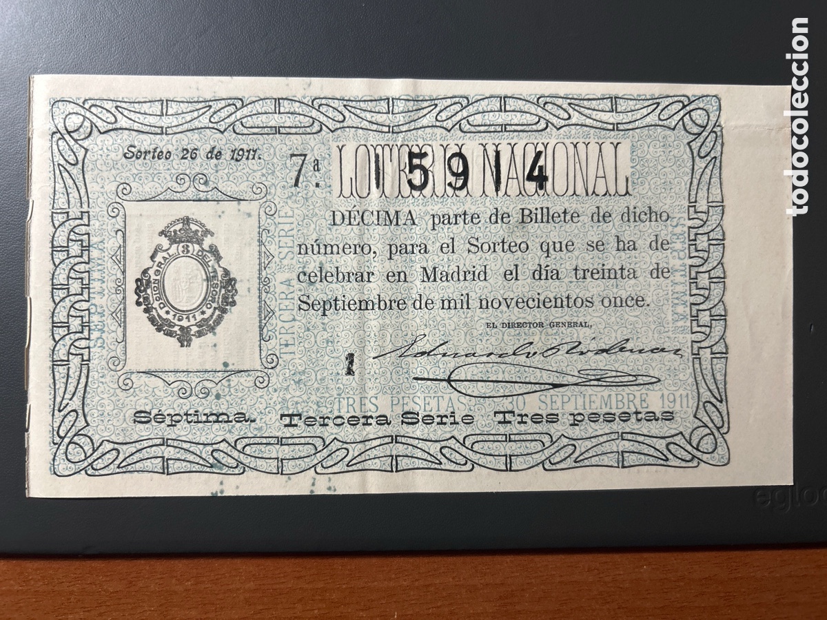 Cupones ONCE: Loteria A&ntilde;o 1911 Sorteo 26 - Foto 1
