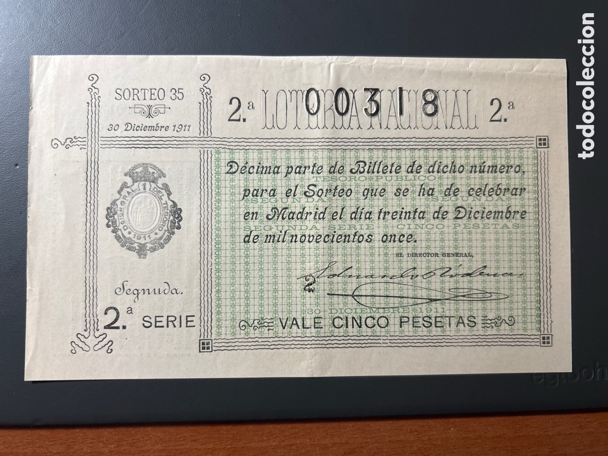 Cupones ONCE: Loteria A&ntilde;o 1911 Sorteo 35 - Foto 1