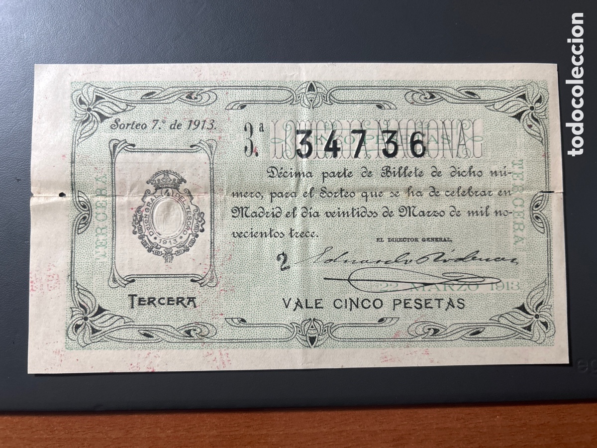 Cupones ONCE: Loteria A&ntilde;o 1913 Sorteo 7 - Foto 1