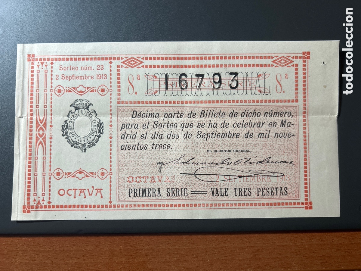 Cupones ONCE: Loteria A&ntilde;o 1913 Sorteo 23 - Foto 1