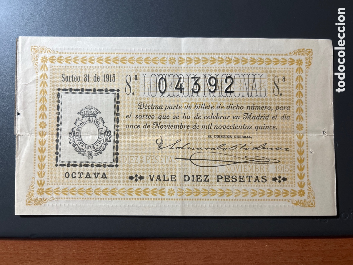 Cupones ONCE: Loteria A&ntilde;o 1915 Sorteo 31 - Foto 1