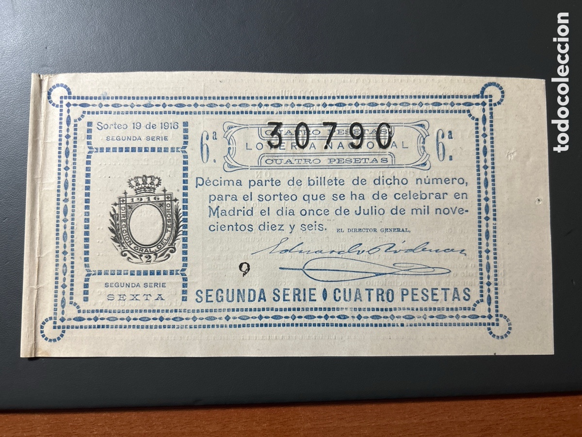 Cupones ONCE: Loteria A&ntilde;o 1916 Sorteo 19 - Foto 1