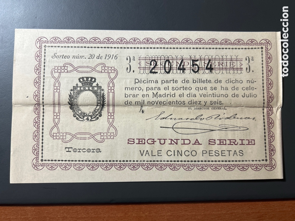Cupones ONCE: Loteria A&ntilde;o 1916 Sorteo 20 - Foto 1