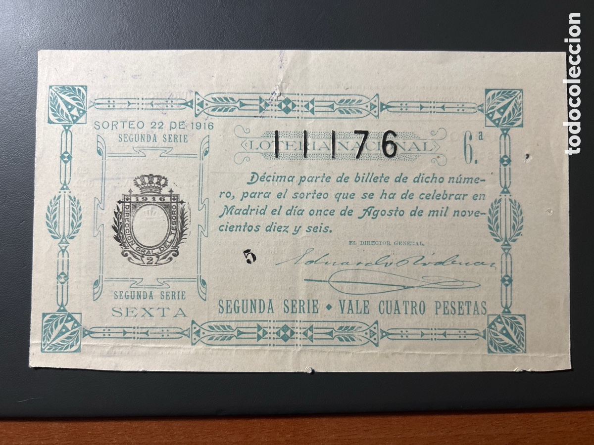 Cupones ONCE: Loteria A&ntilde;o 1916 Sorteo 22 - Foto 1