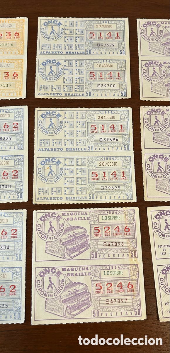 Cupones ONCE: LOTE 75 CUPONES DE LA ONCE. A&Ntilde;O 1984 - Foto 6