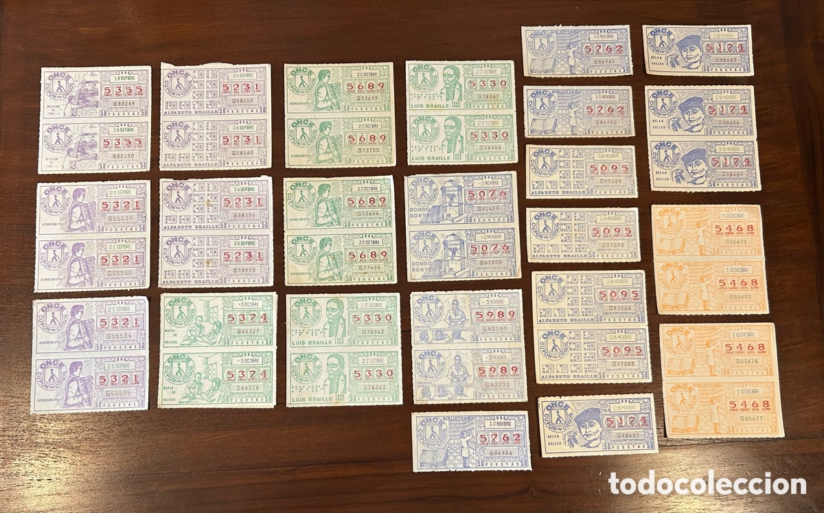 Cupones ONCE: LOTE 75 CUPONES DE LA ONCE. A&Ntilde;O 1984 - Foto 8
