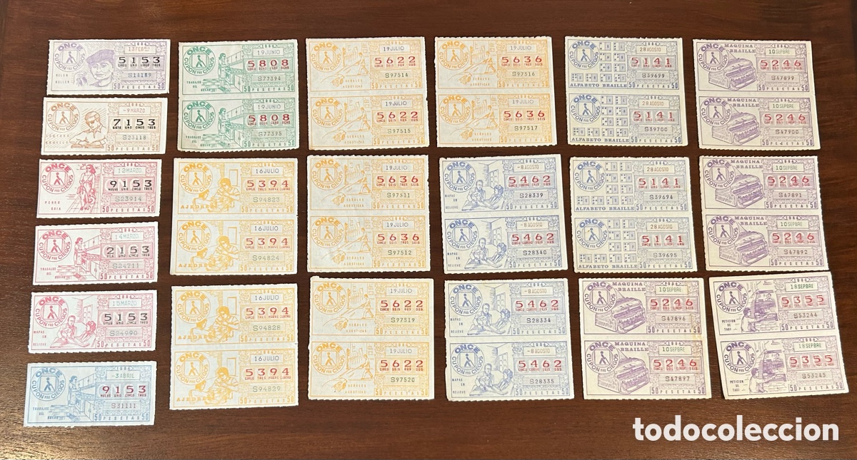 Cupones ONCE: LOTE 75 CUPONES DE LA ONCE. A&Ntilde;O 1984 - Foto 1