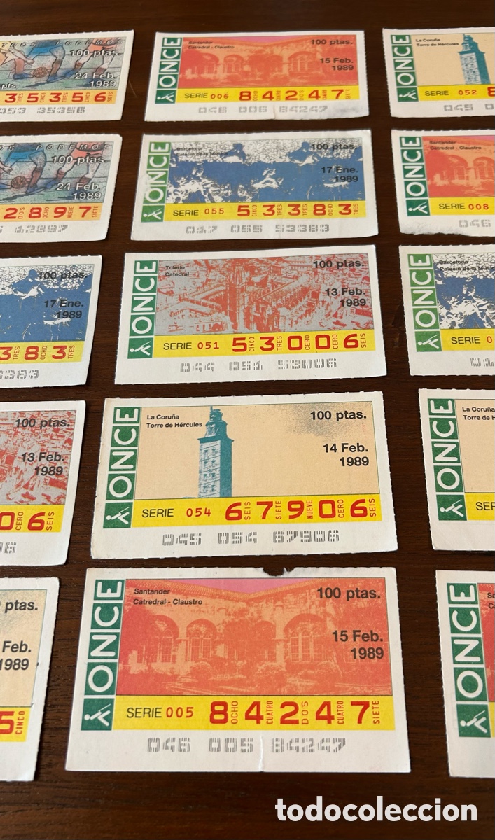 Cupones ONCE: LOTE 25 CUPONES DE LA ONCE. A&Ntilde;O 1989 - Foto 4