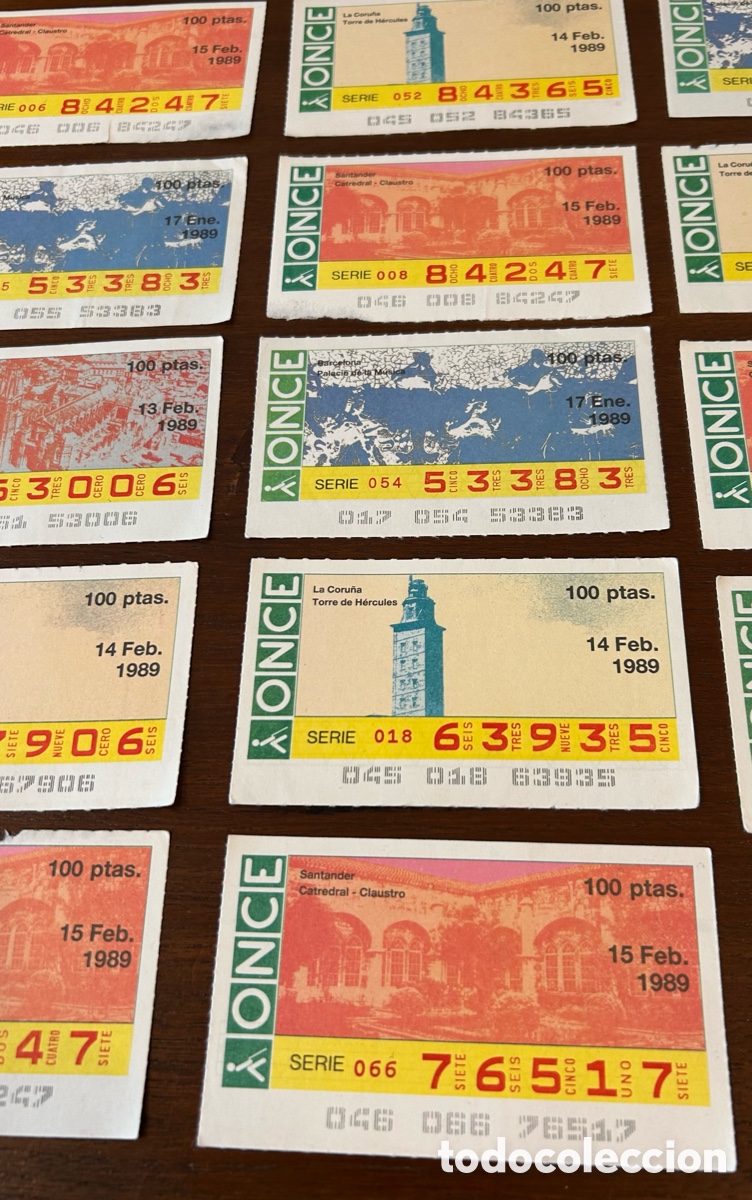 Cupones ONCE: LOTE 25 CUPONES DE LA ONCE. A&Ntilde;O 1989 - Foto 5