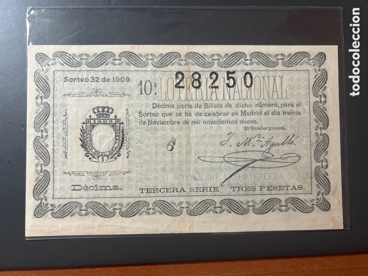 Cupones ONCE: Loteria A&ntilde;o 1909 Sorteo 32 - Foto 1