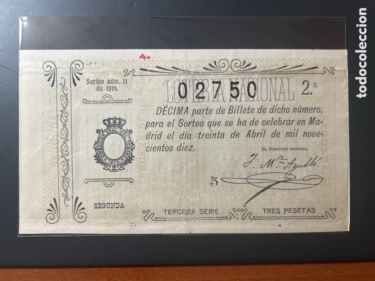 Cupones ONCE: Loteria A&ntilde;o 1910 Sorteo 11 - Foto 1