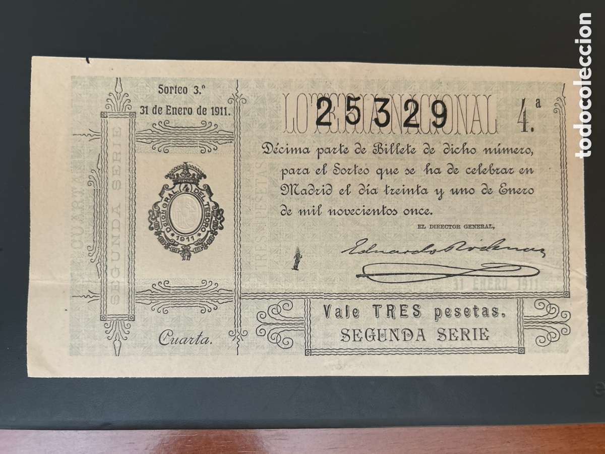 Cupones ONCE: Loteria A&ntilde;o 1911 Sorteo 3 - Foto 1