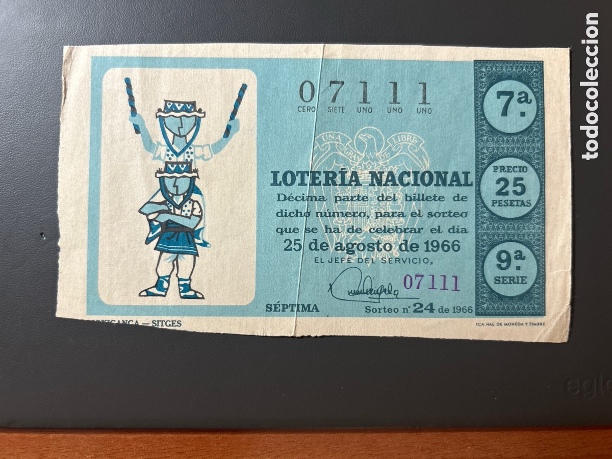 Cupones ONCE: Literas A&ntilde;o 1966 Sorteo 24 Serie 9 - Foto 1