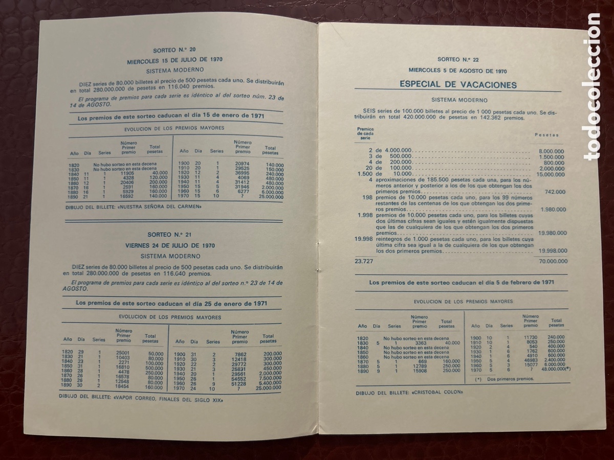Cupones ONCE: Programa de Sorteos 1970 tercer trimestre - Foto 2