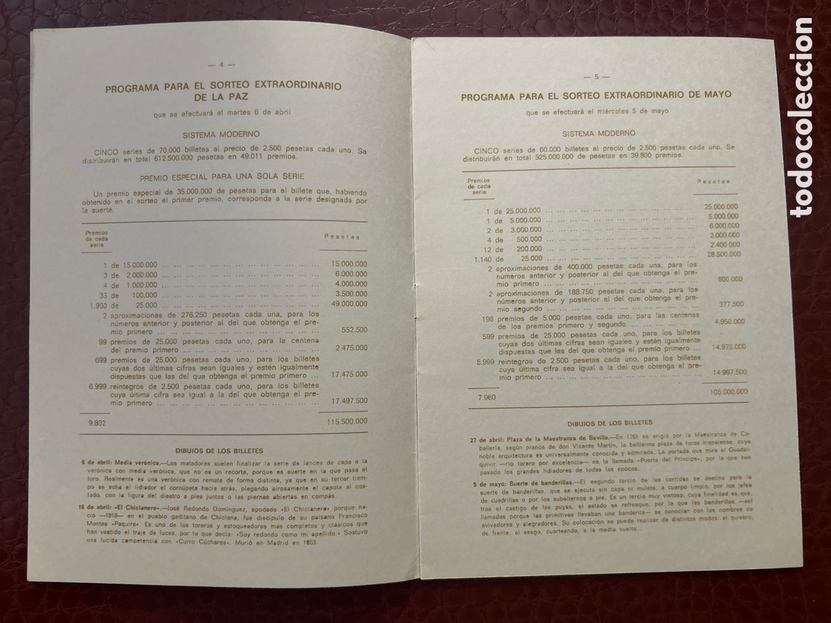 Cupones ONCE: Programa De Sorteos Loter&iacute;a Nacional 1971 Segundo Trimestre - Foto 3