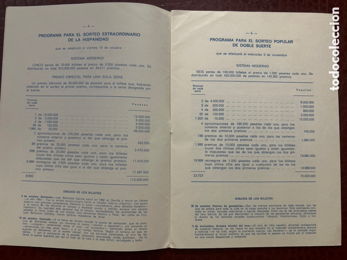 Cupones ONCE: Programa de Sorteos Loter&iacute;a Nacional 1971 Cuarto Trimestre - Foto 3