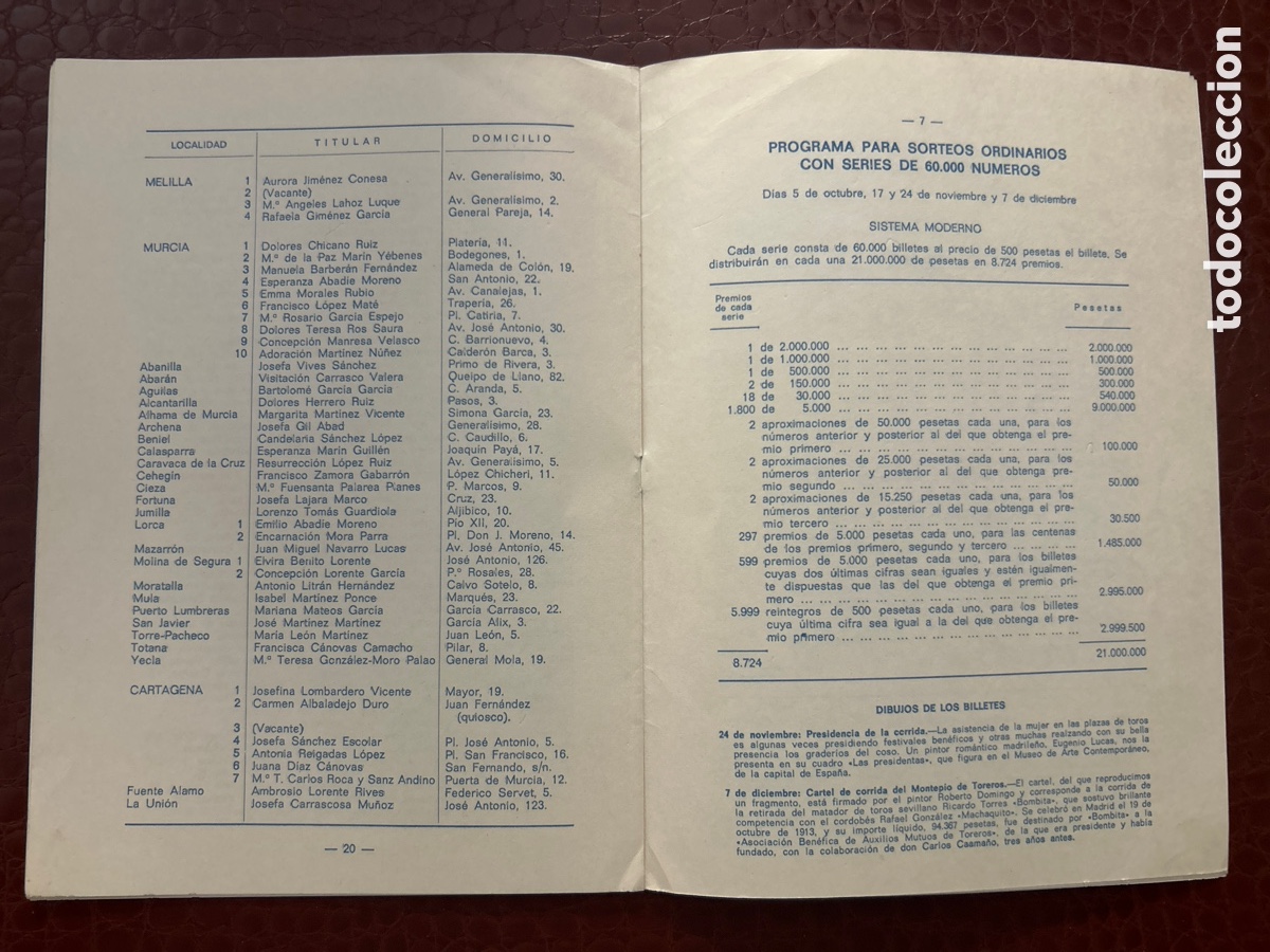 Cupones ONCE: Programa de Sorteos Loter&iacute;a Nacional 1971 Cuarto Trimestre - Foto 6