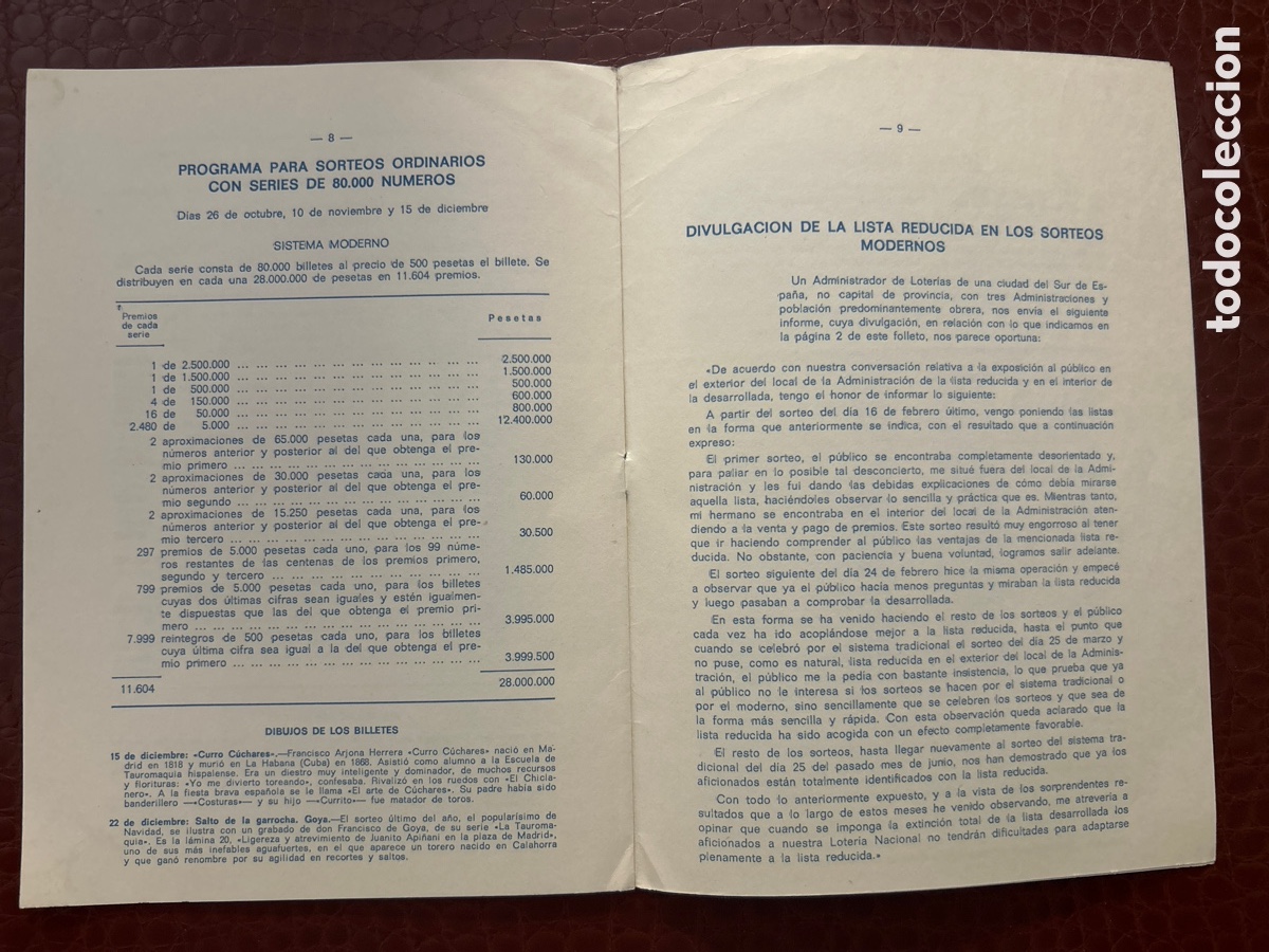 Cupones ONCE: Programa de Sorteos Loter&iacute;a Nacional 1971 Cuarto Trimestre - Foto 7