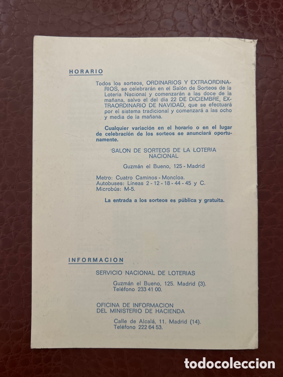 Cupones ONCE: Programa de Sorteos Loter&iacute;a Nacional 1971 Cuarto Trimestre - Foto 9