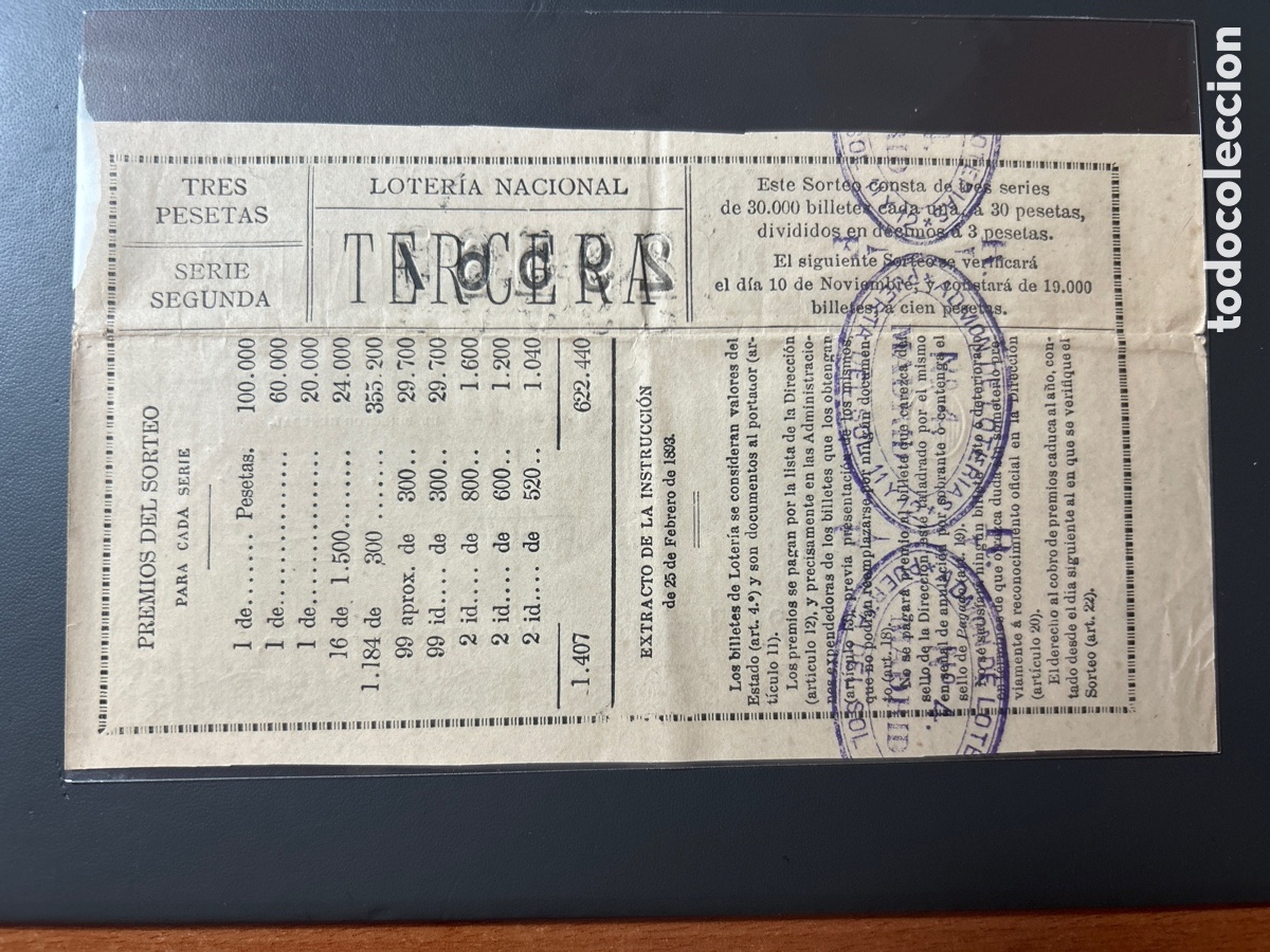 Cupones ONCE: Loteria A&ntilde;o 1908 Sorteo 29 Serie 2 - Foto 2