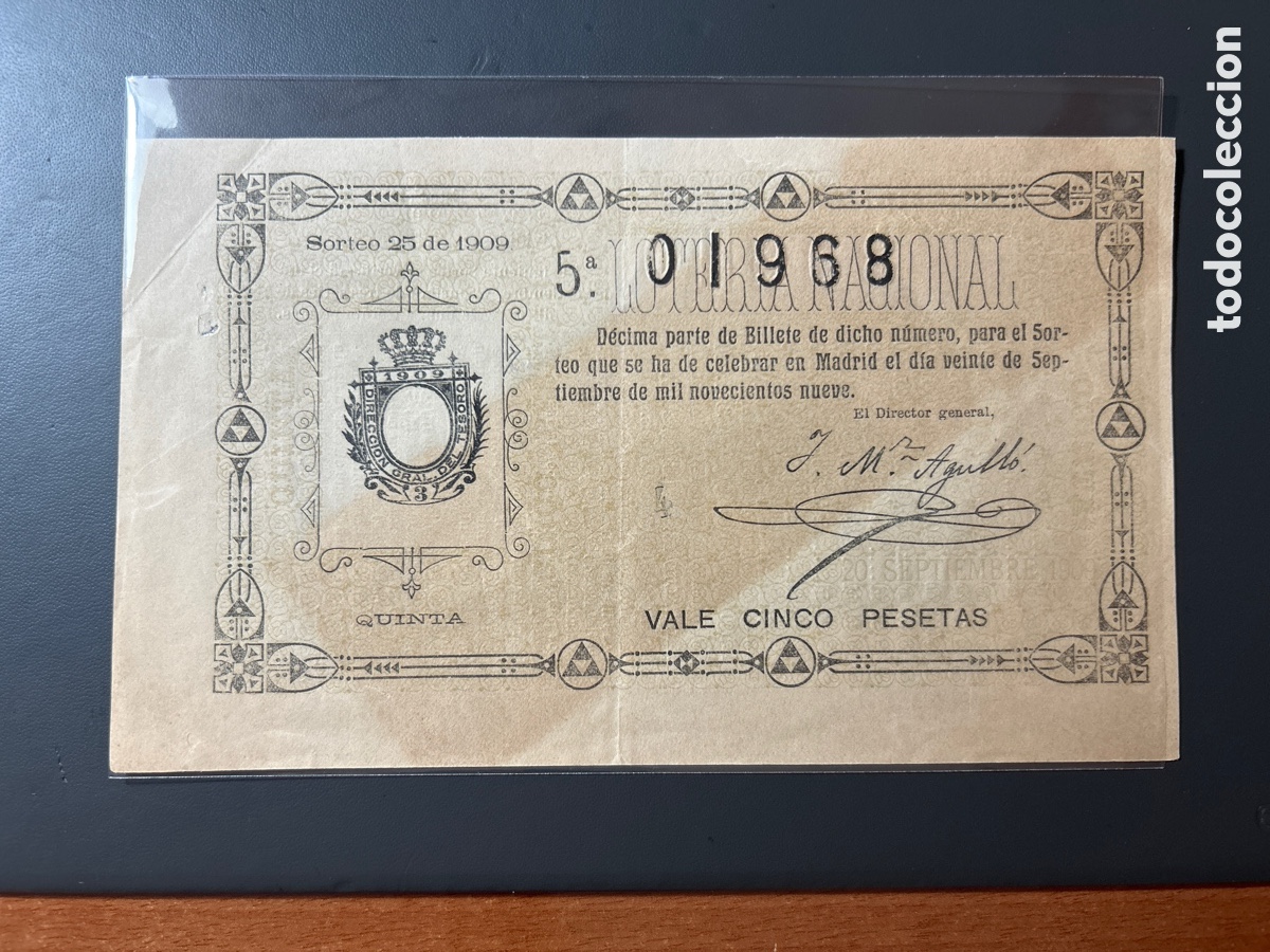 Cupones ONCE: Loteria A&ntilde;o 1909 Sorteo 25 - Foto 1