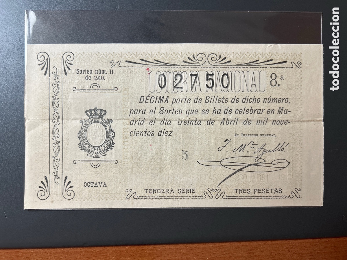 Cupones ONCE: Loteria A&ntilde;o 1910 Sorteo 11 - Foto 1