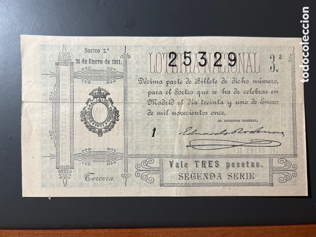 Cupones ONCE: Loteria A&ntilde;o 1911 Sorteo 3 - Foto 1