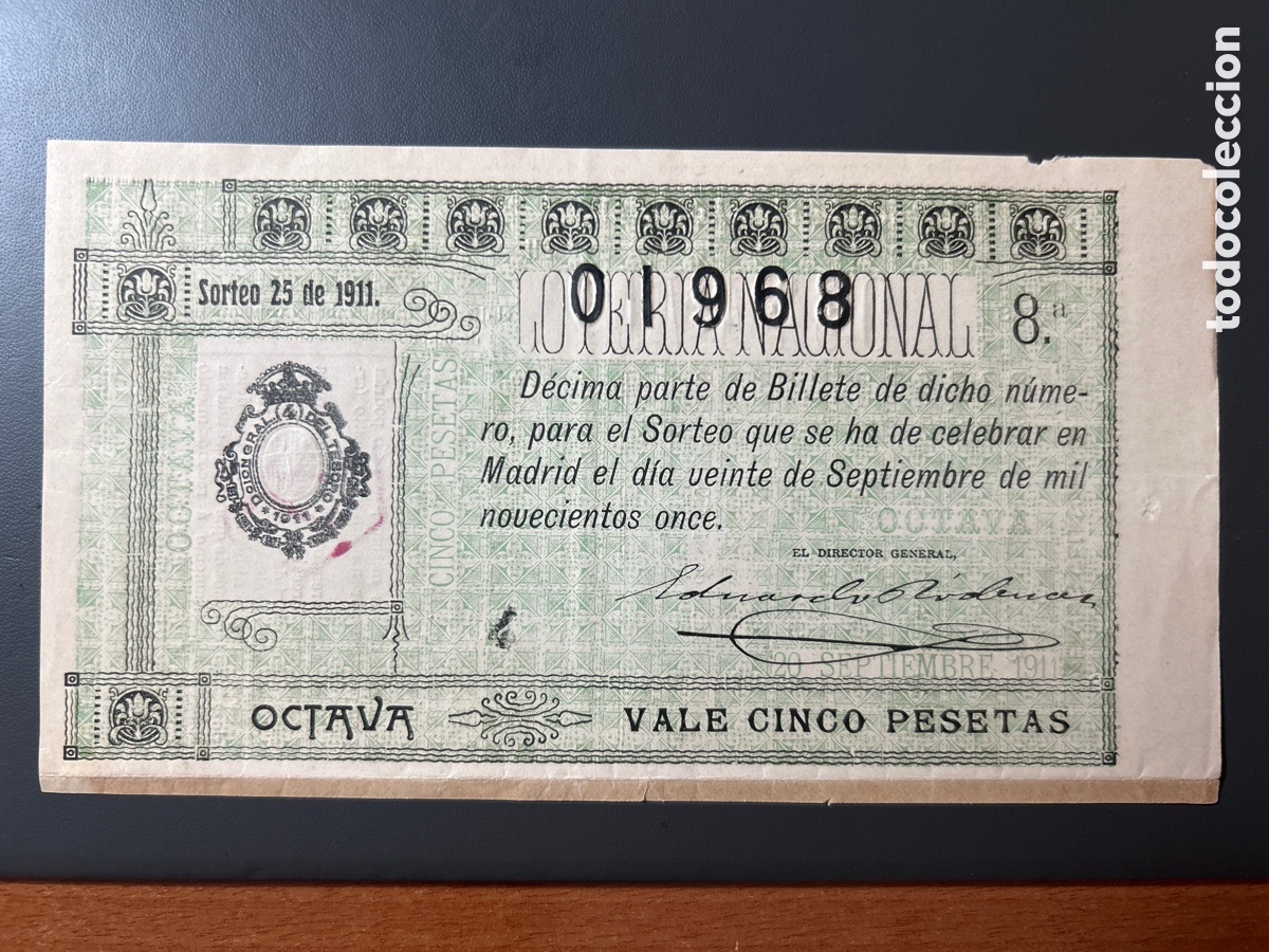 Cupones ONCE: Loteria A&ntilde;o 1911 Sorteo 25 - Foto 1
