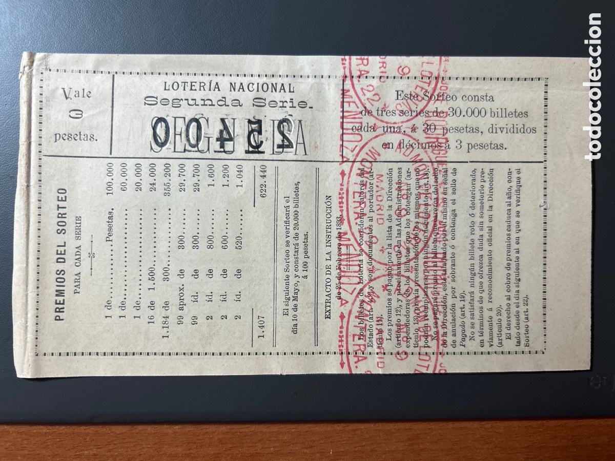Cupones ONCE: Loteria A&ntilde;o 1912 Sorteo 11 - Foto 2