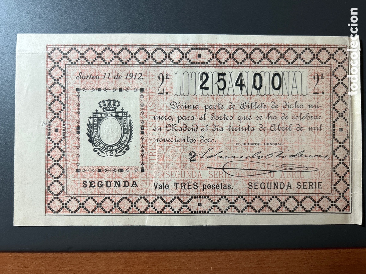 Cupones ONCE: Loteria A&ntilde;o 1912 Sorteo 11 - Foto 1