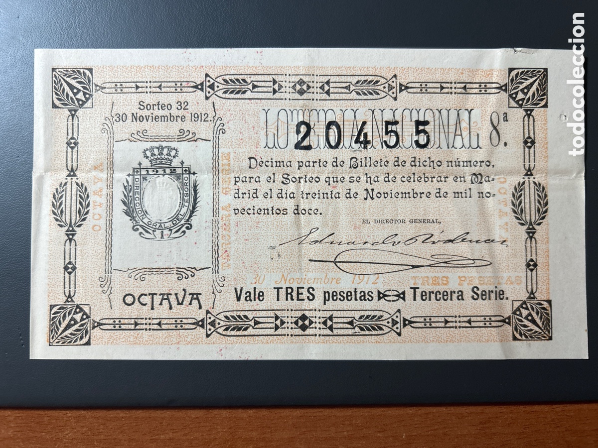 Cupones ONCE: Loteria A&ntilde;o 1912 Sorteo 32 - Foto 1