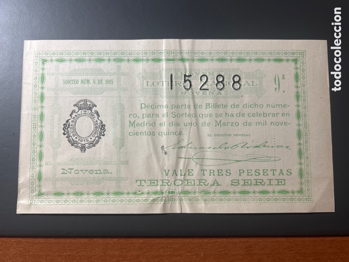 Cupones ONCE: Loteria A&ntilde;o 1915 Sorteo 6 - Foto 1