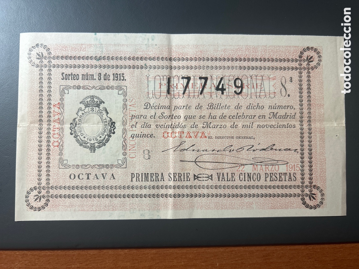 Cupones ONCE: Loteria A&ntilde;o 1915 Sorteo 8 - Foto 1
