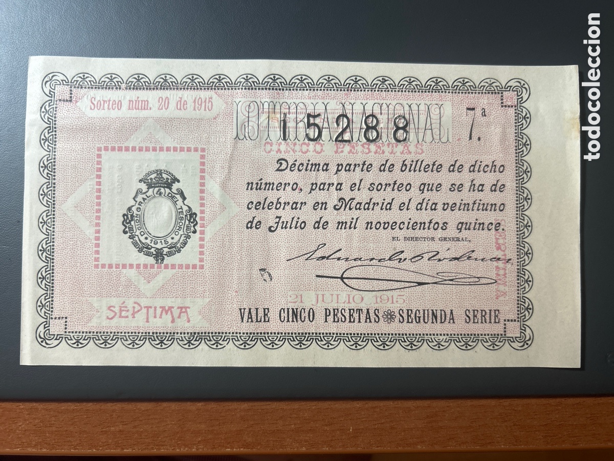 Cupones ONCE: Loteria A&ntilde;o 1915 Sorteo 20 - Foto 1