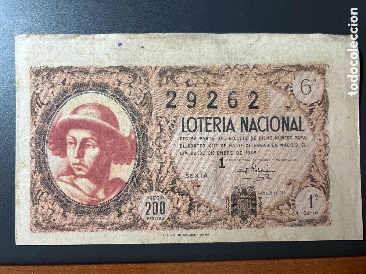 Cupones ONCE: Loteria A&ntilde;o 1948 Sorteo 36 Navidad - Foto 1