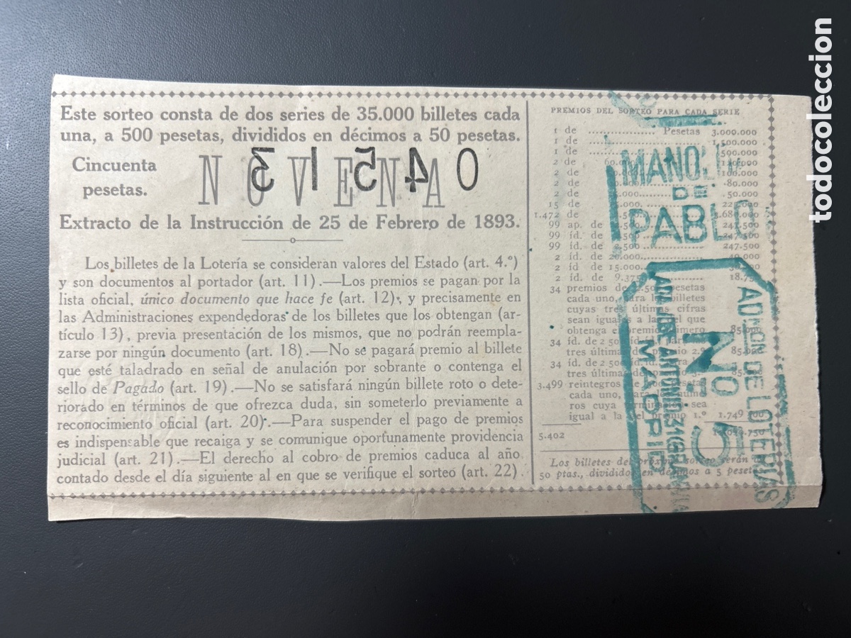 Cupones ONCE: Loteria A&ntilde;o 1943 Sorteo 14 - Foto 2