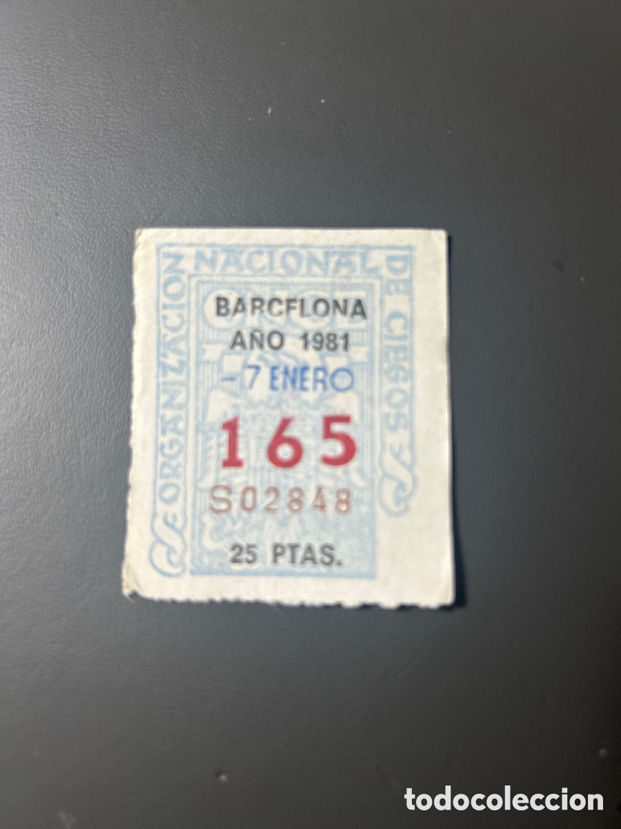 Cupones ONCE: Cup&oacute;n Once A&ntilde;o 1981 Barcelona 7 Enero N&uacute;m 165 - Foto 1