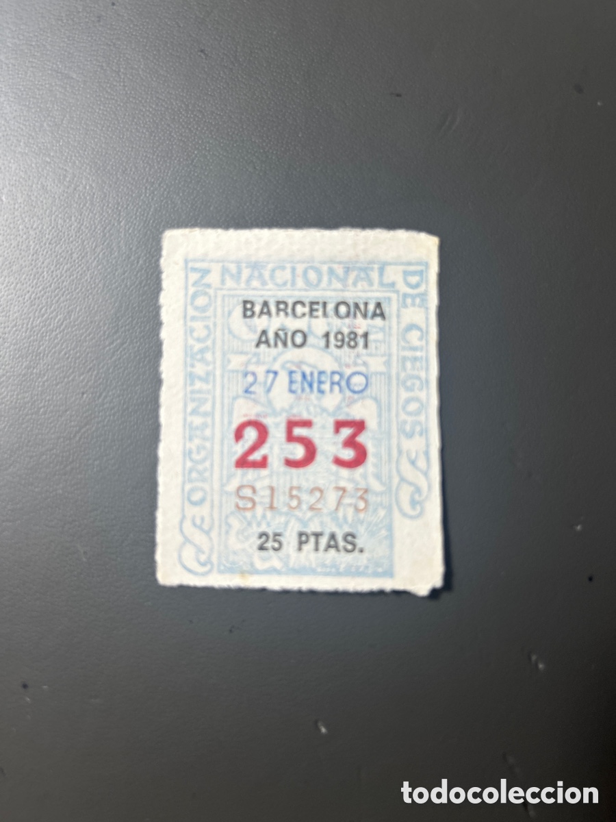Cupones ONCE: Cupon Once A&ntilde;o 1981 Barcelona 27 Enero N&uacute;m 253 - Foto 1