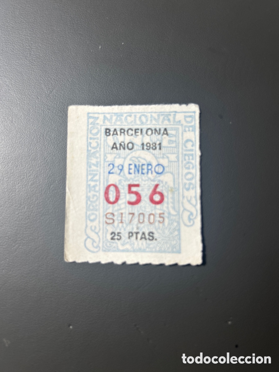 Cupones ONCE: Cupon Once A&ntilde;o 1981 Barcelona 29 Enero N&uacute;m 056 - Foto 1
