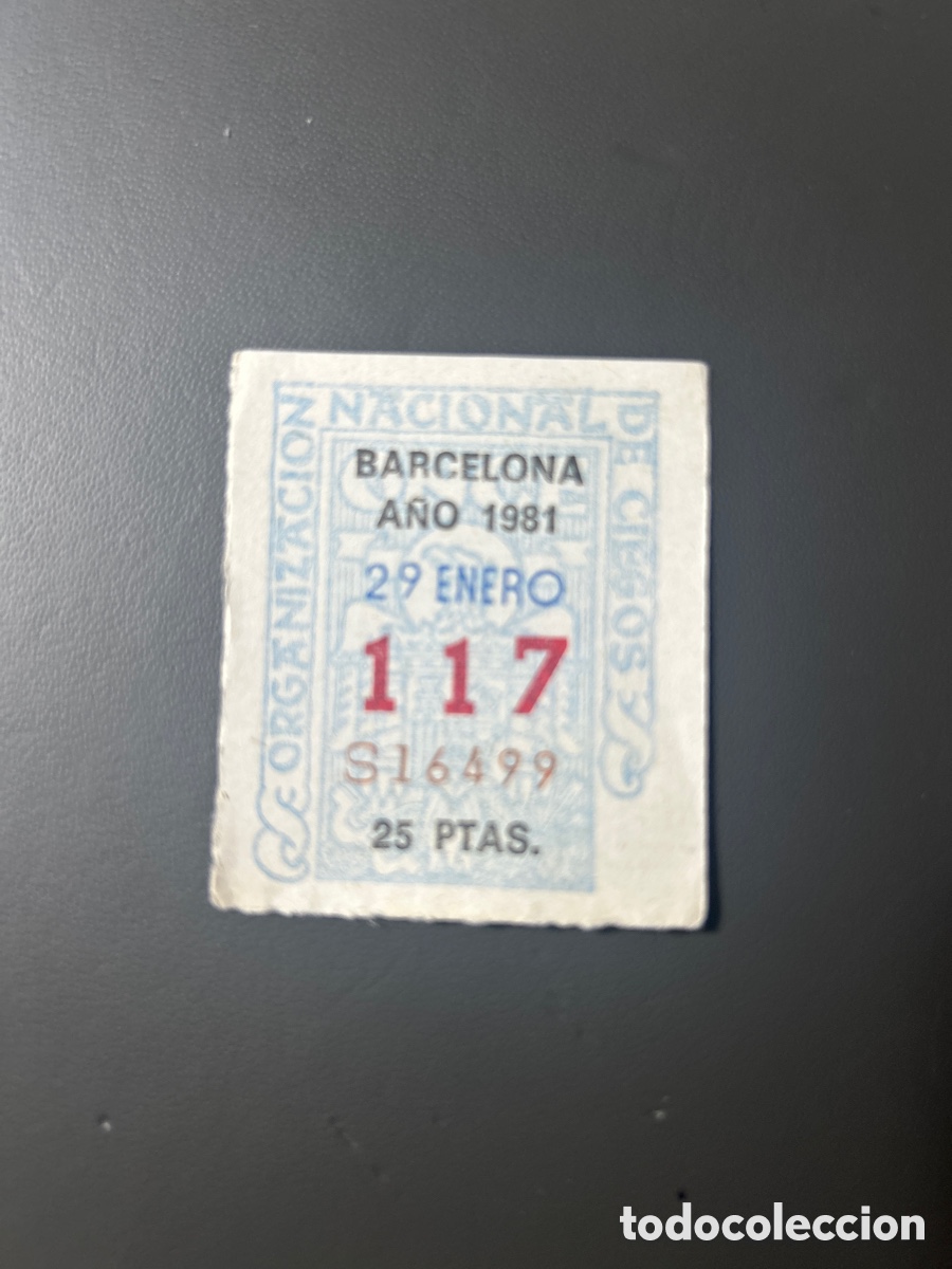 Cupones ONCE: Cupon Once A&ntilde;o 1981 Barcelona 29 Enero N&uacute;m 117 - Foto 1
