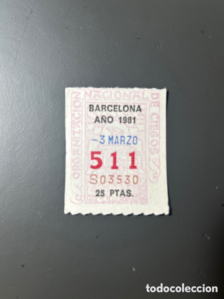 Cupones ONCE: Cupon Once A&ntilde;o 1981 Barcelona 3 Marzo N&uacute;m 511 - Foto 1