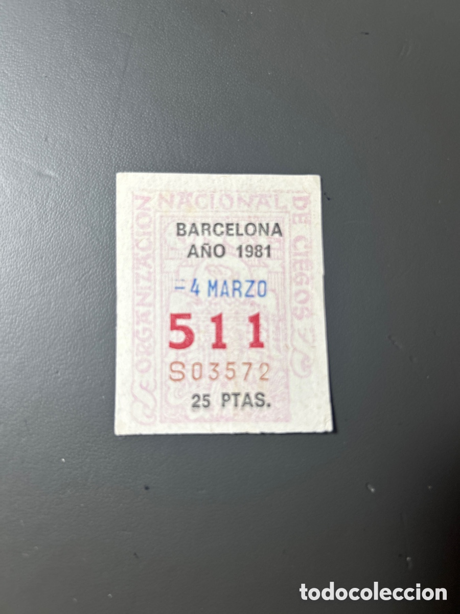 Cupones ONCE: Cupon Once A&ntilde;o 1981 Barcelona 4 Marzo N&uacute;m 511 - Foto 1