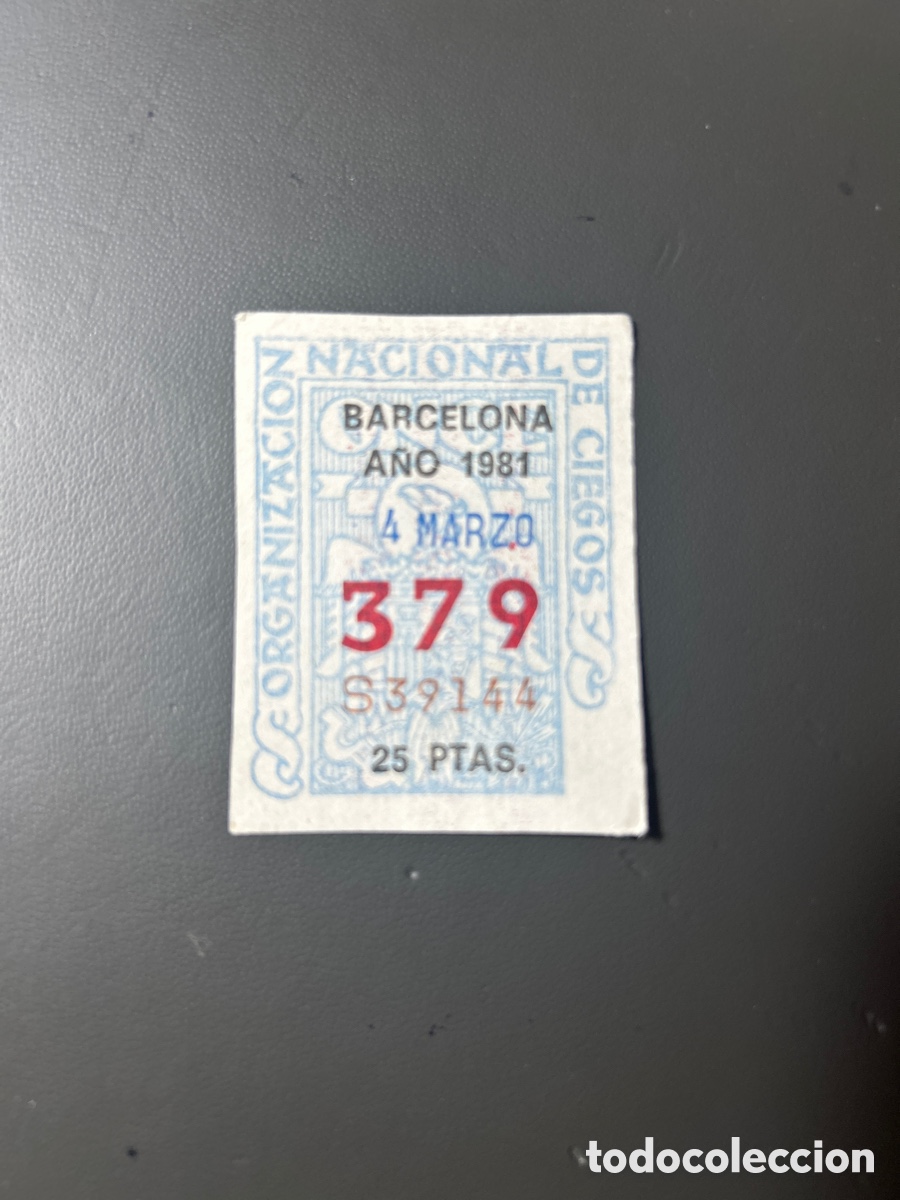 Cupones ONCE: Cupon Once A&ntilde;o 1981 Barcelona 4 Marzo N&uacute;m 379 - Foto 1